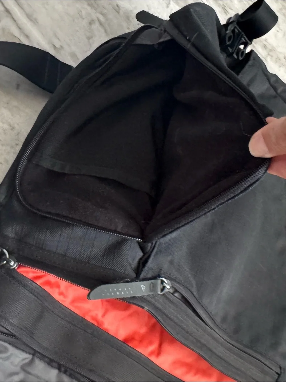 Nike Black shoulder bag with Red Interior Accents